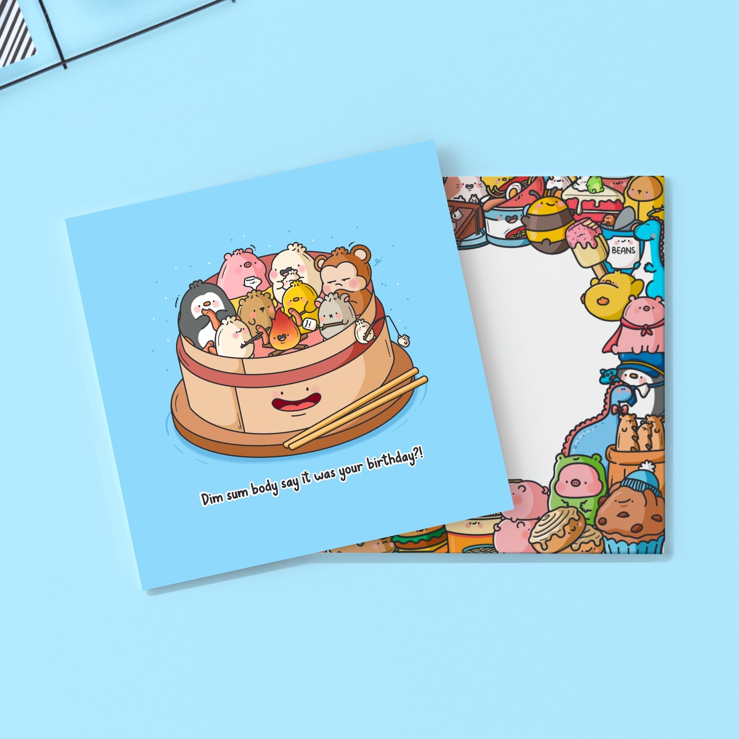 Dim sum campfire card with Toastedink envelope