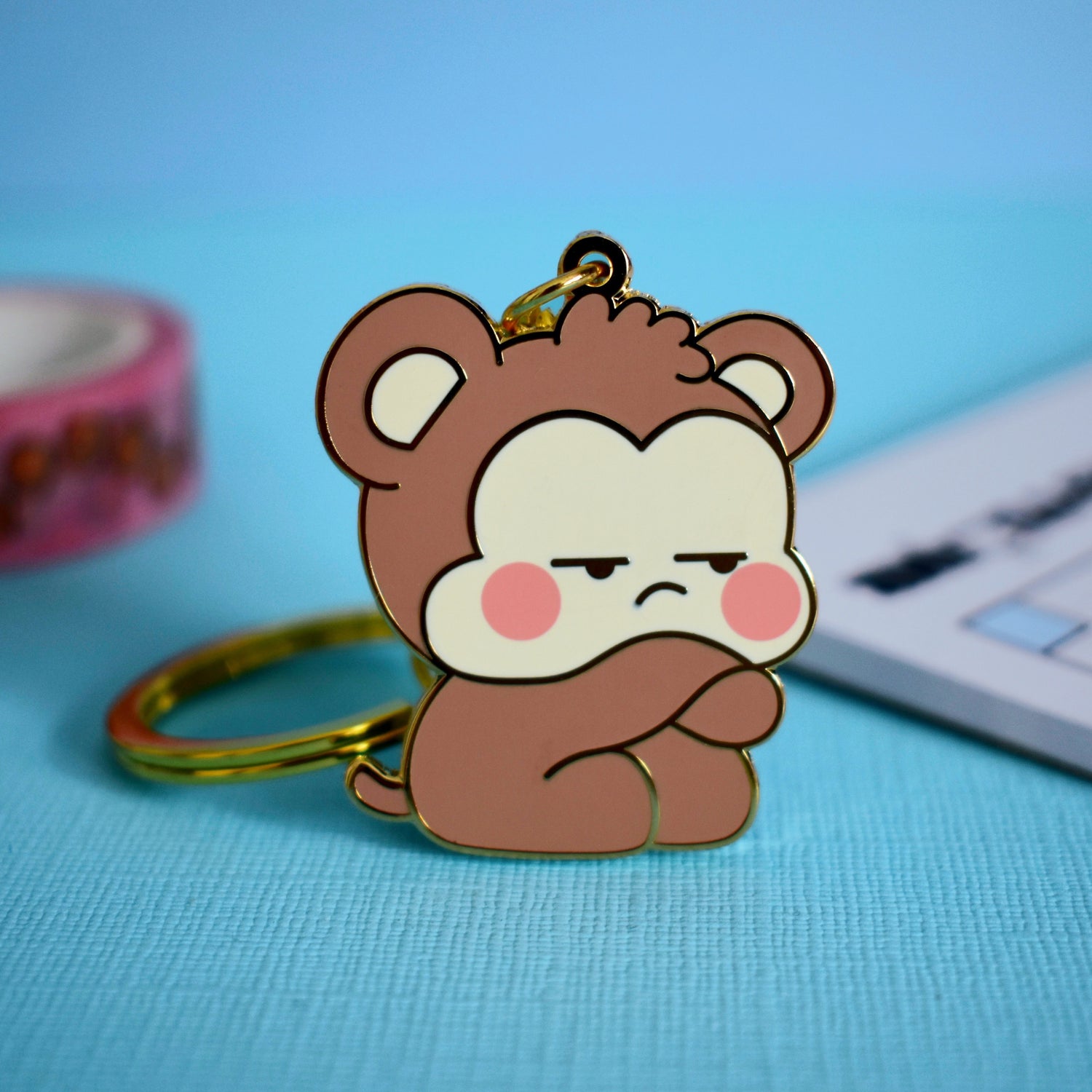 Monkey keyring with notebook