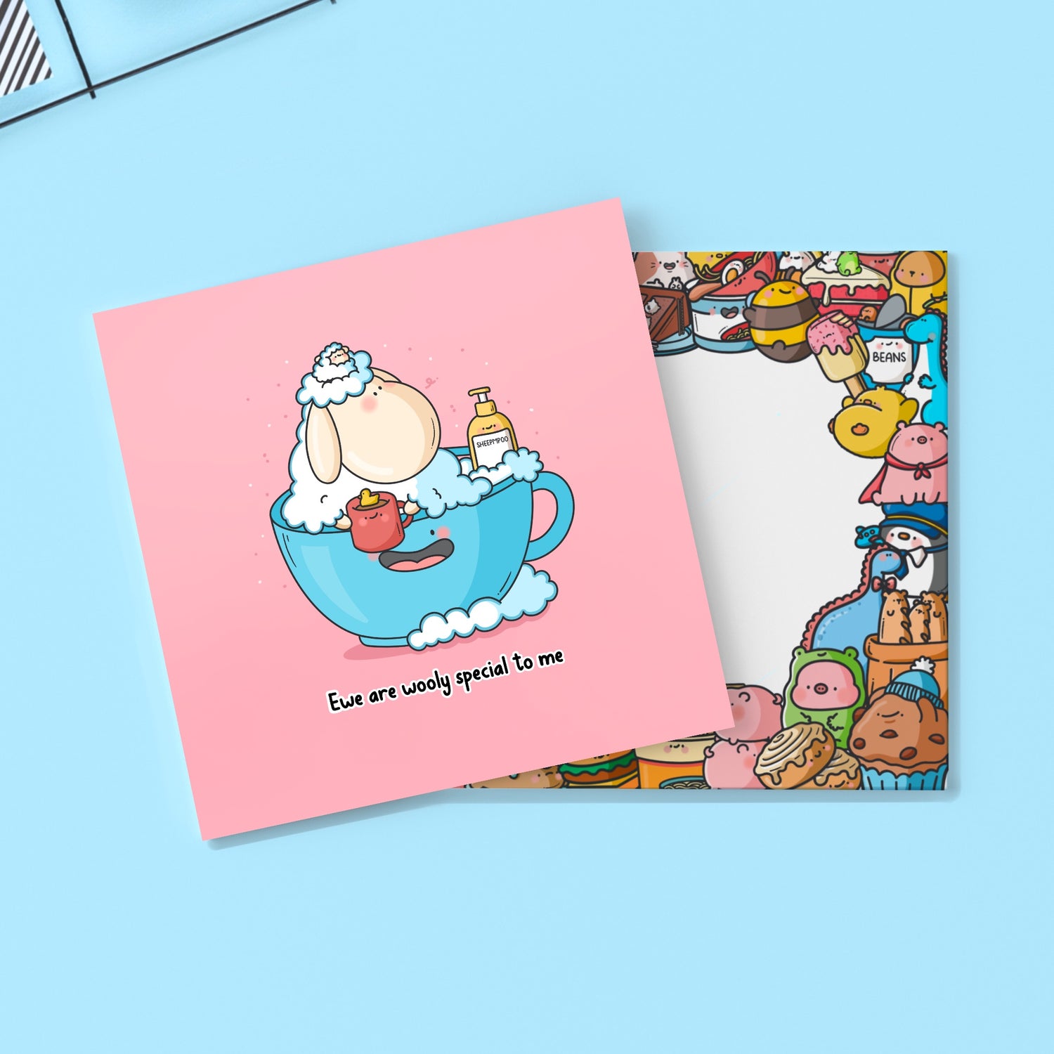 Sheep in a mug card with Toastedink envelope