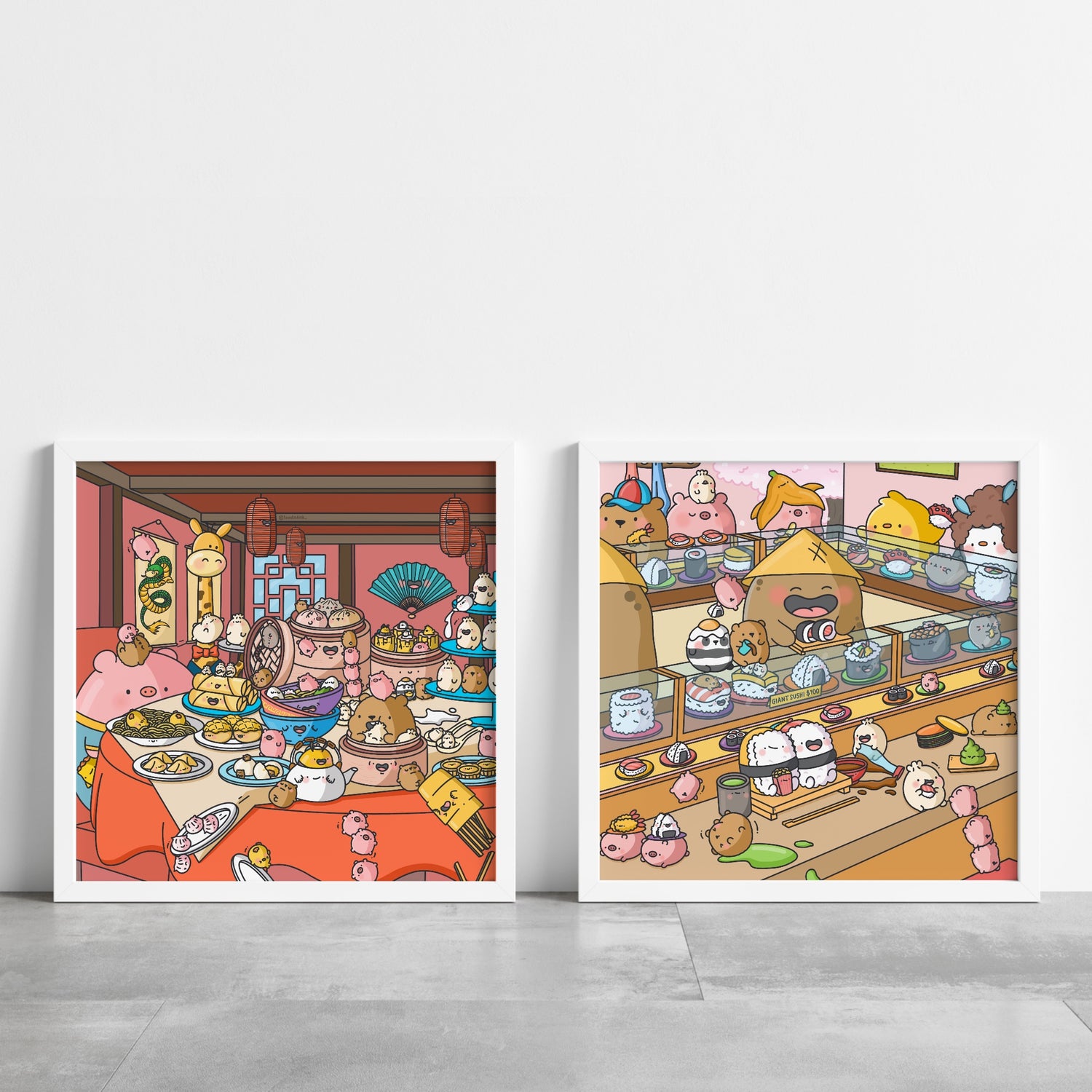 Dim Sum art print and sushi art print