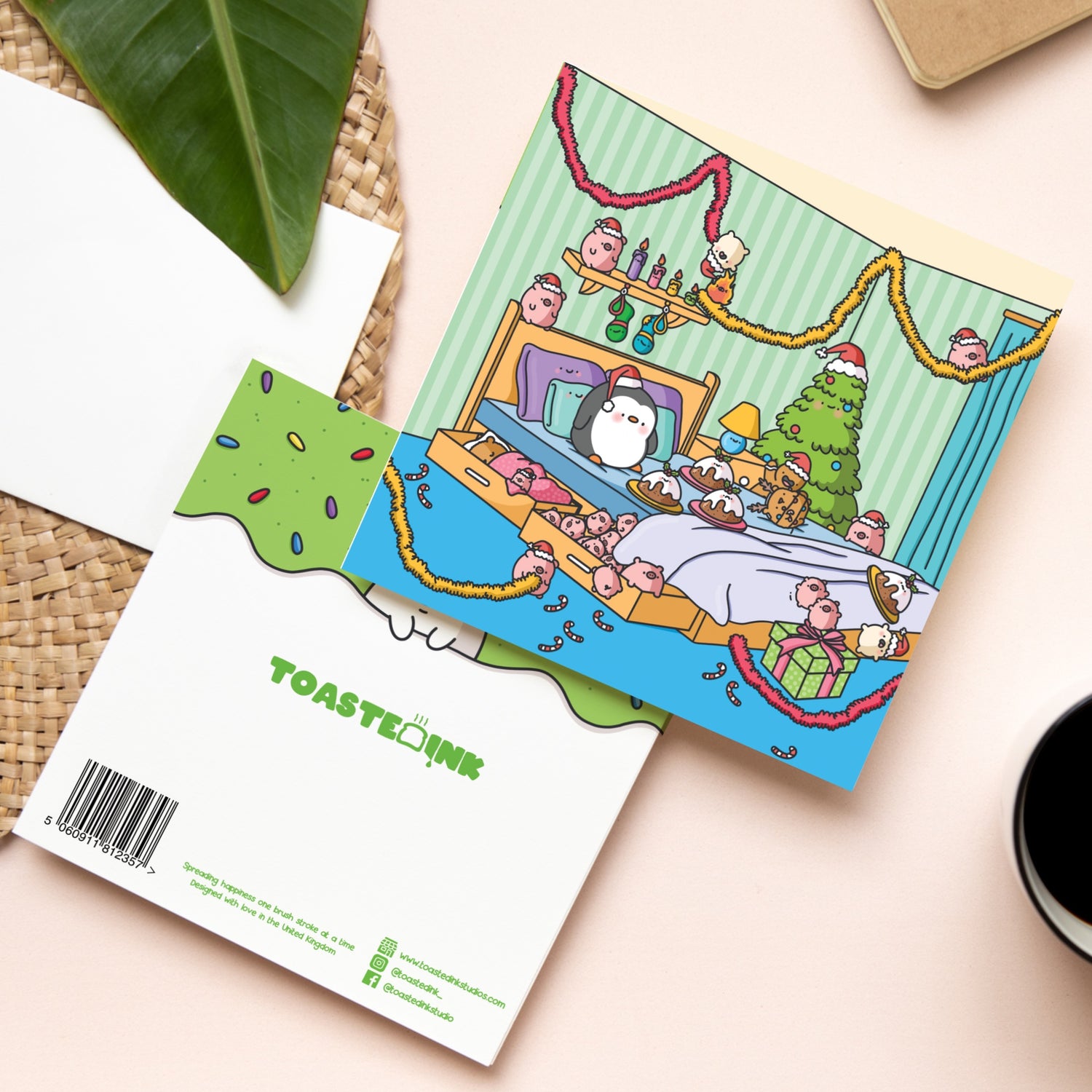 Christmas card bedroom design front and back