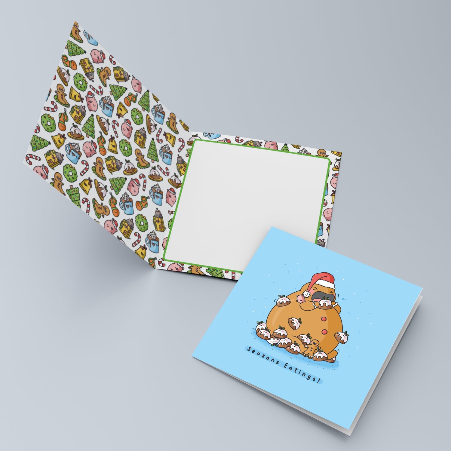 Christmas pudding card inside