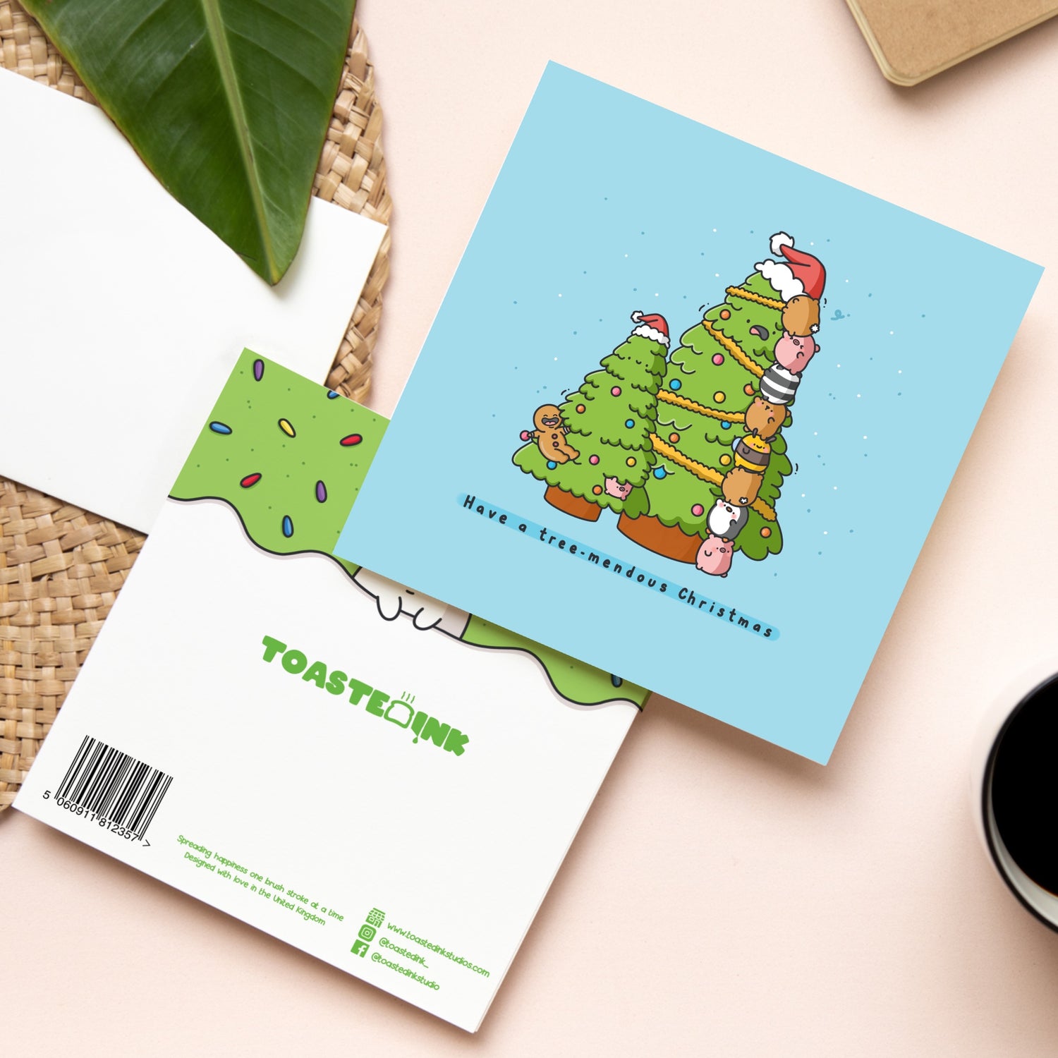 Christmas Tree card front and back