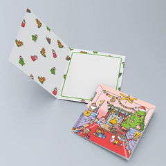 Christmas card inside print on grey background