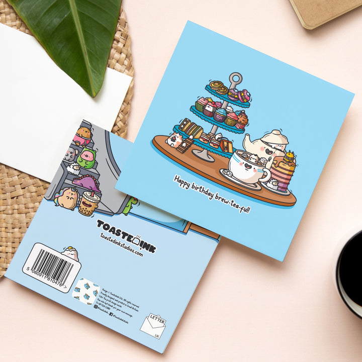 Afternoon tea card front and back design