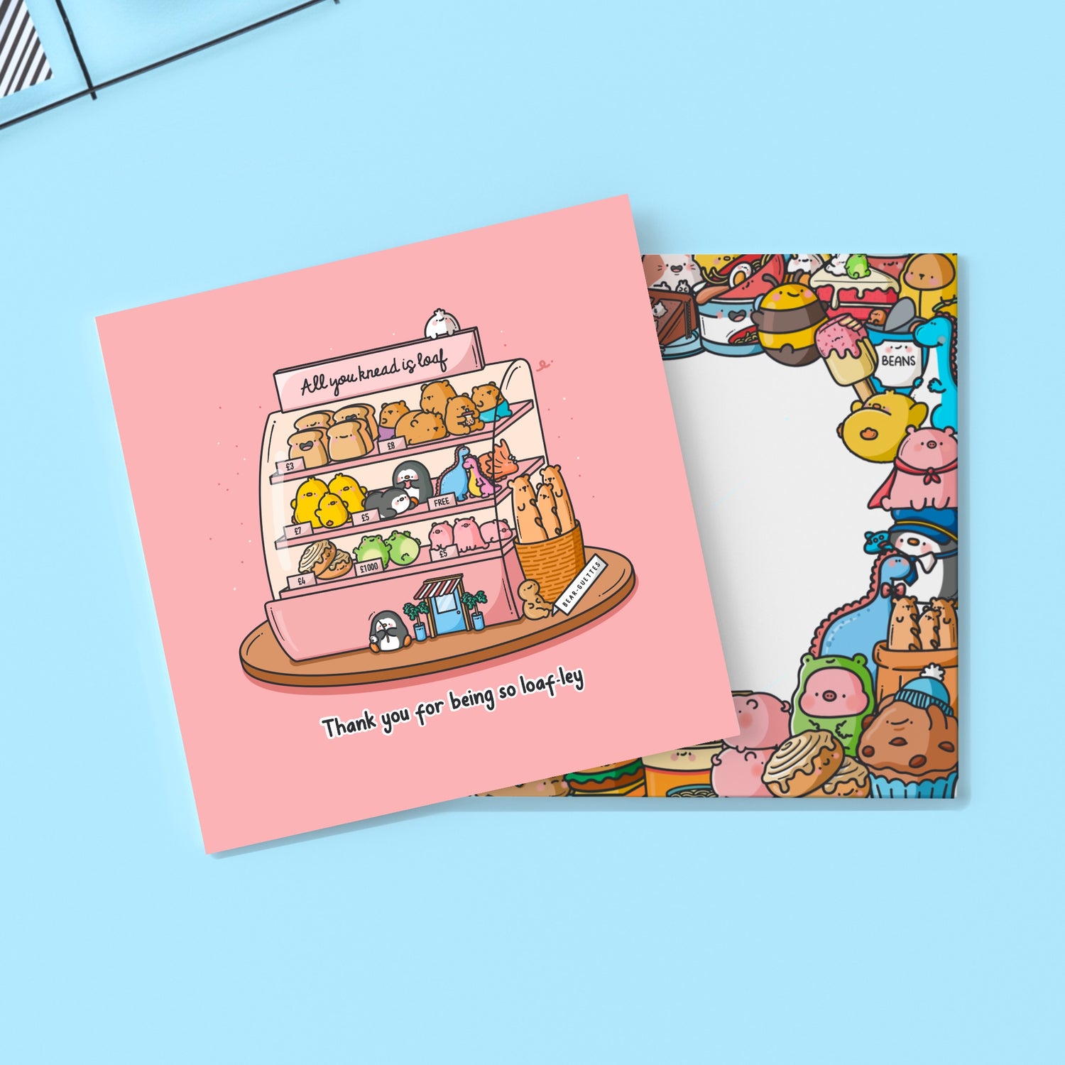 Animal bakery card with Toastedink envelope