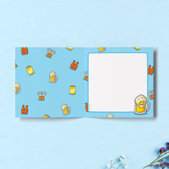 Beer print inside anniversary card