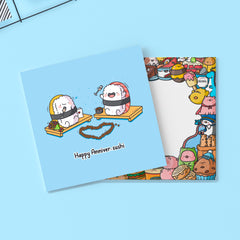 Sushi anniversary card with Toastedink envelope