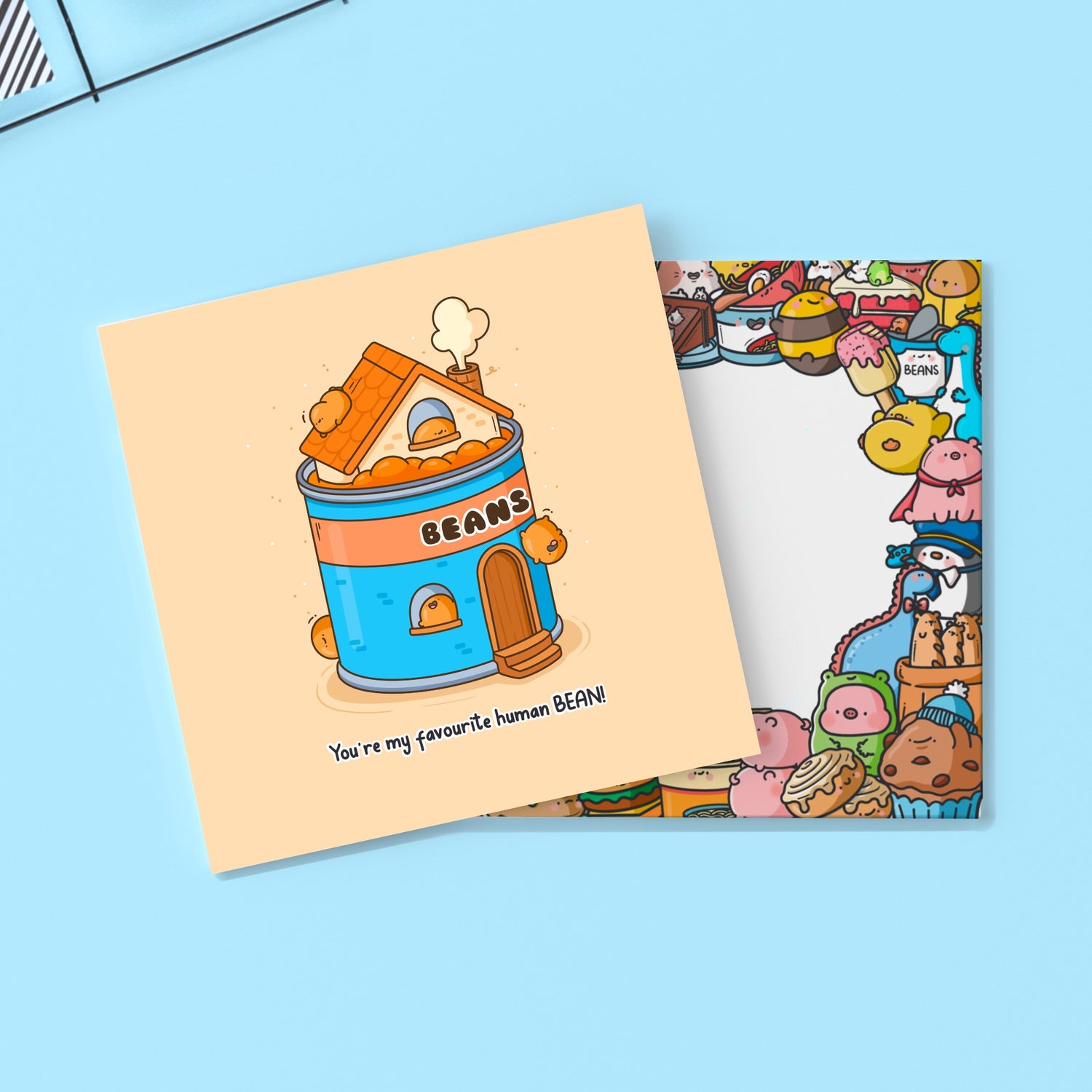 Baked beans card with Toastedink envelope