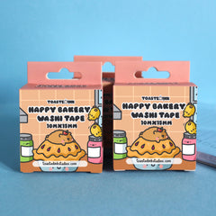 Bakery washi tape box on blue table