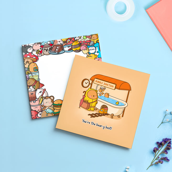 Bear Bath Card with Toastedink envelope
