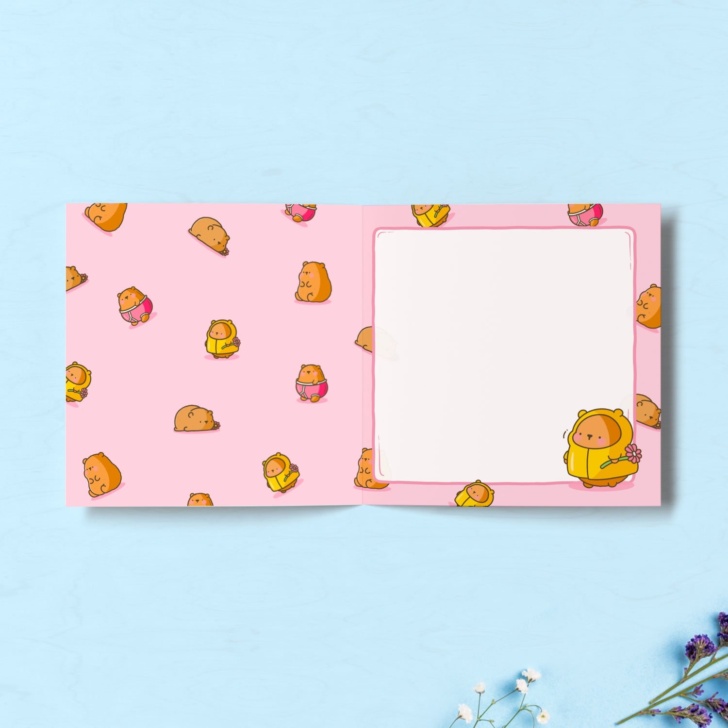 Bear print inside card