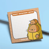Bear Sticky Notes on blue table