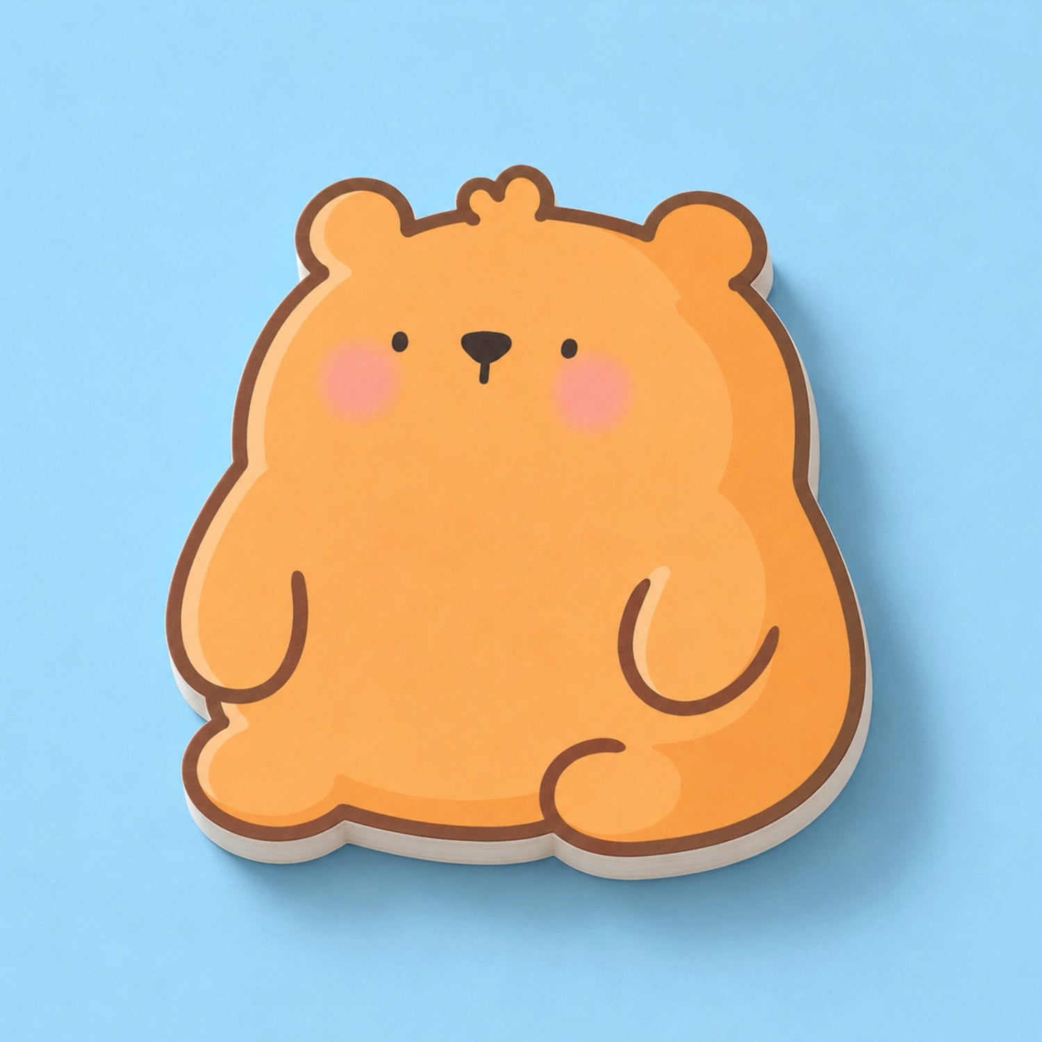 Bear Shaped Sticky Notes on Blue background