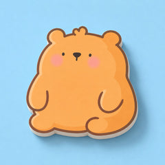 Bear Shaped Sticky Notes on Blue background