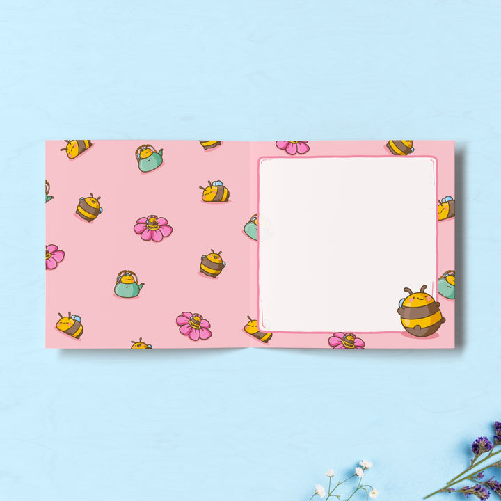 Bee print inside birthday card