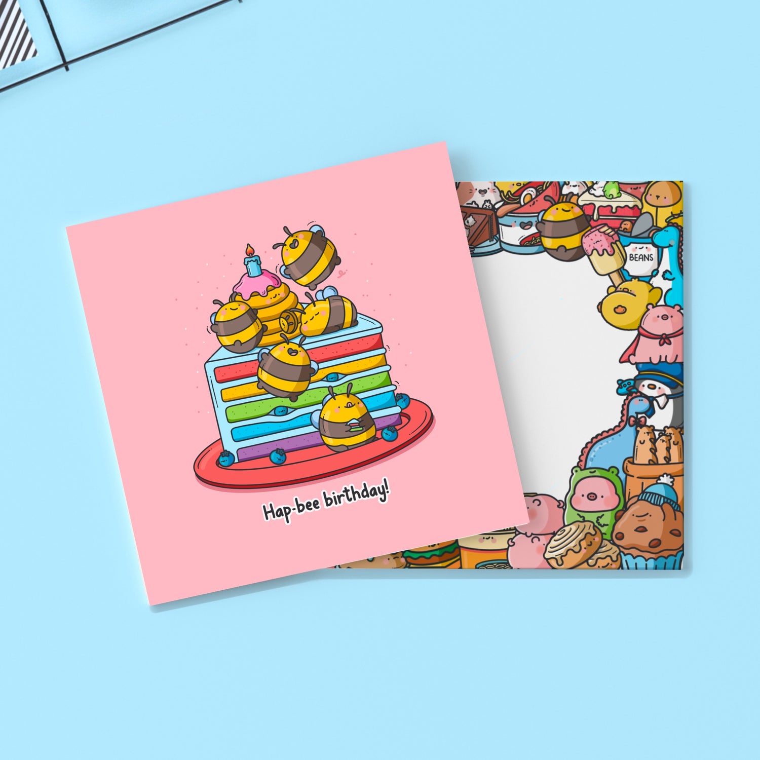 Bee birthday card with Toastedink envelope