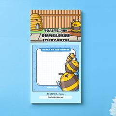 Bee sticky Notes on blue background