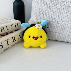 Bee plush keychain with cushion and books