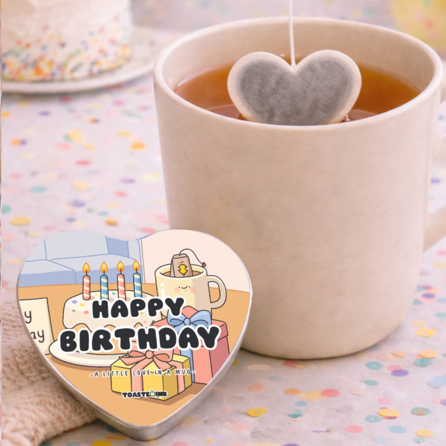 Birthday Heart-Shaped Tea Bags