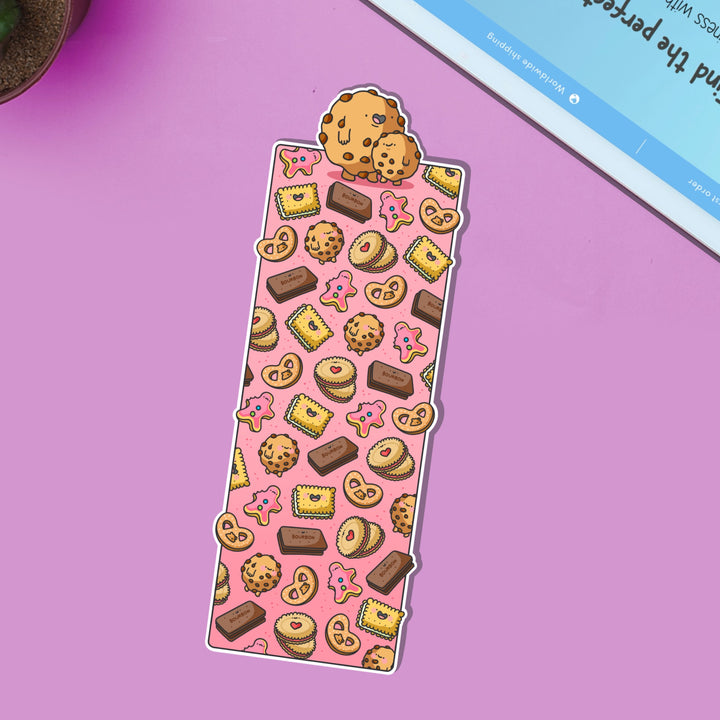 Biscuit Bookmark on purple table