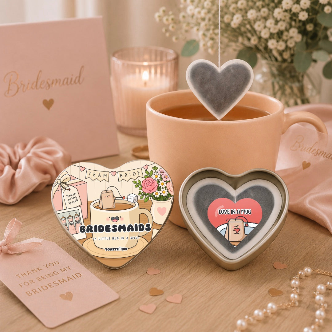 Heart Shaped Tea bag with bridesmaids tin 