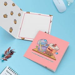 Bubble tea card with bubble tea print inside
