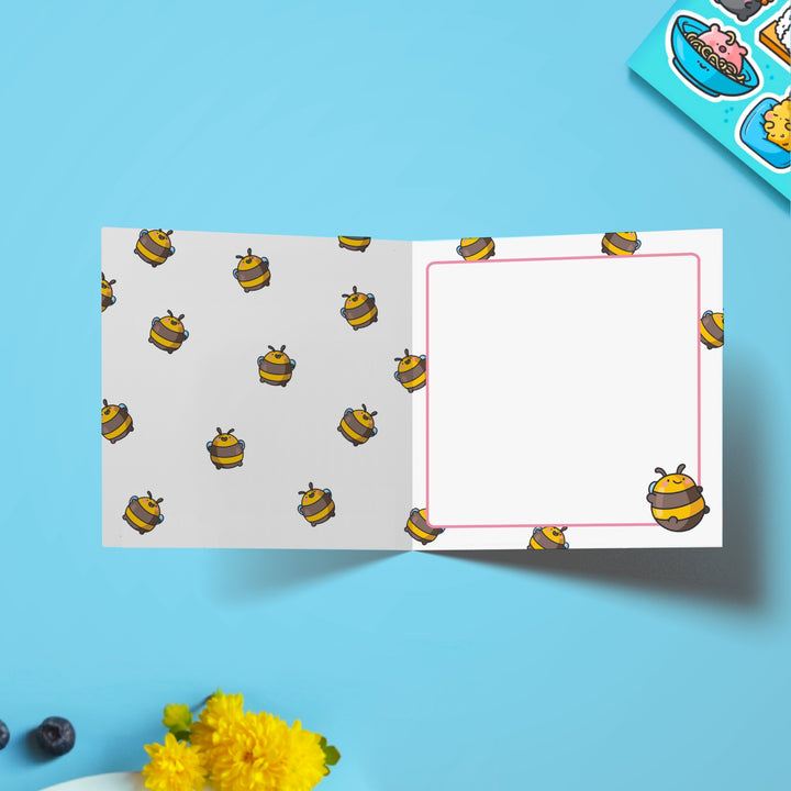 Bee design inside birthday card