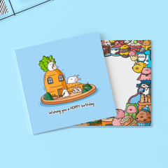 Bunny birthday card with Toastedink envelope