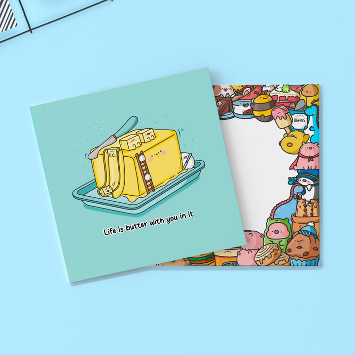 Butter card with cute illustration envelope