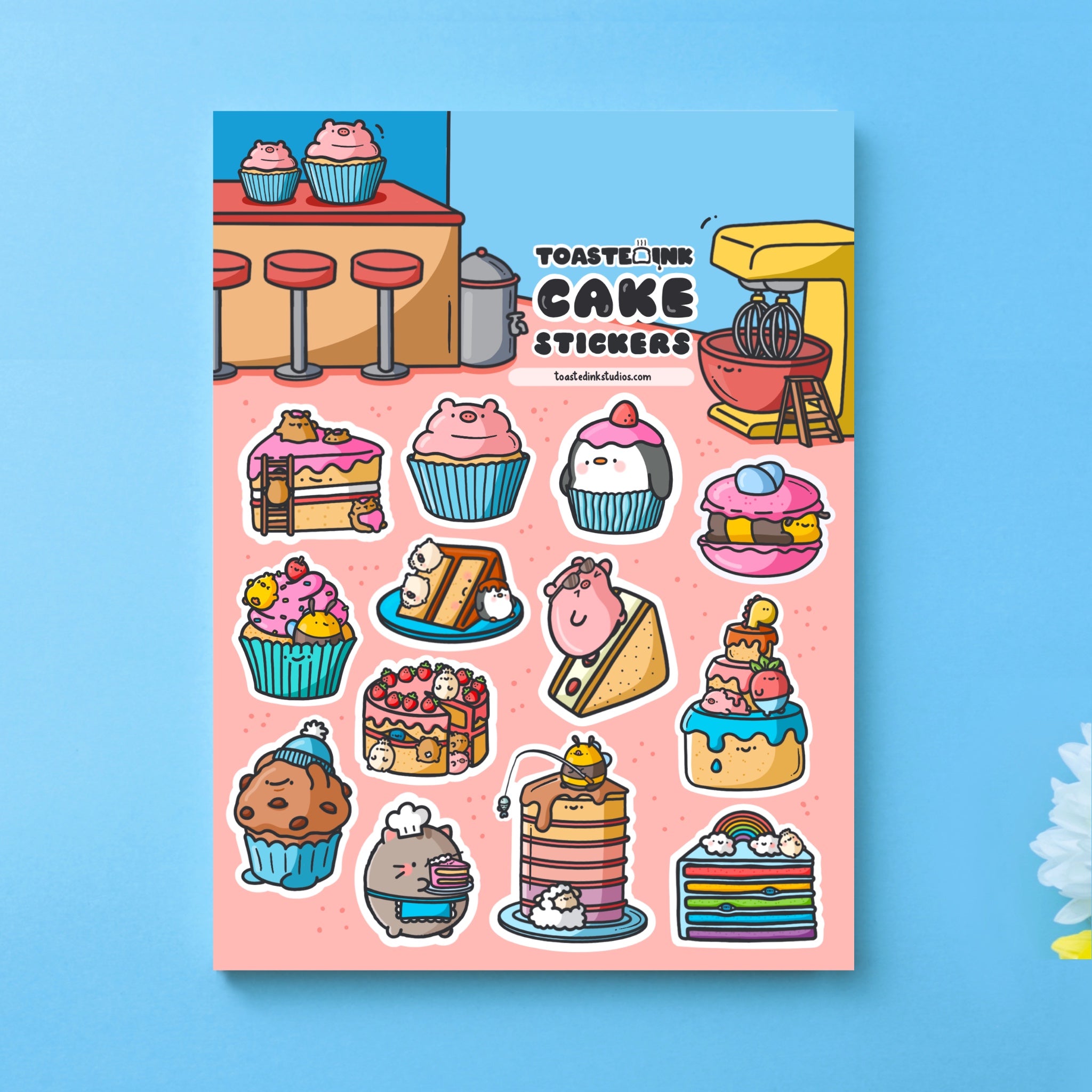 Cute Cake Sticker Sheet | Cute Stickers – ToastedInk