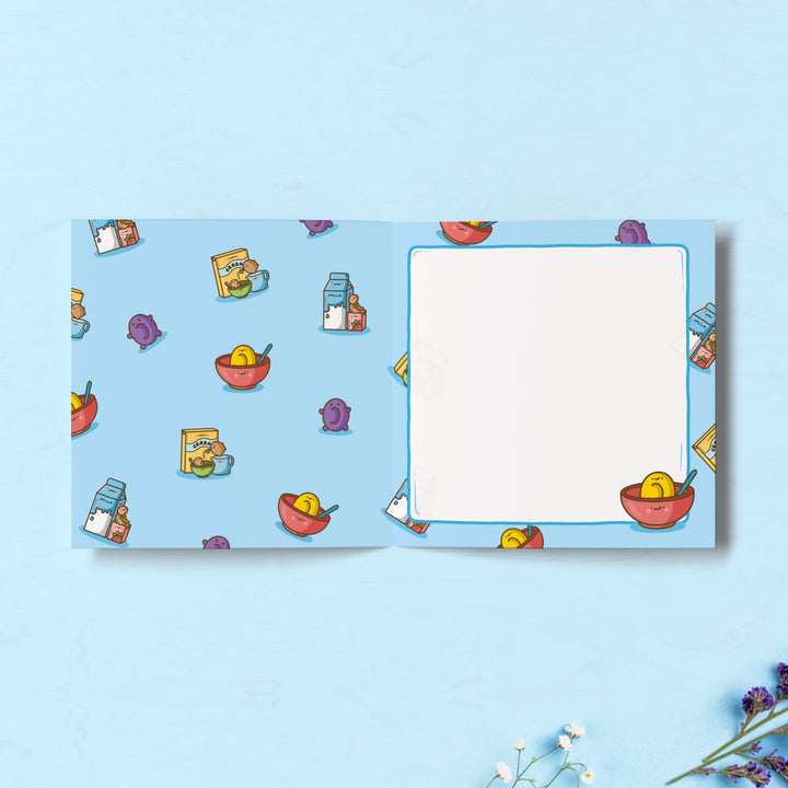 Cereal print inside card