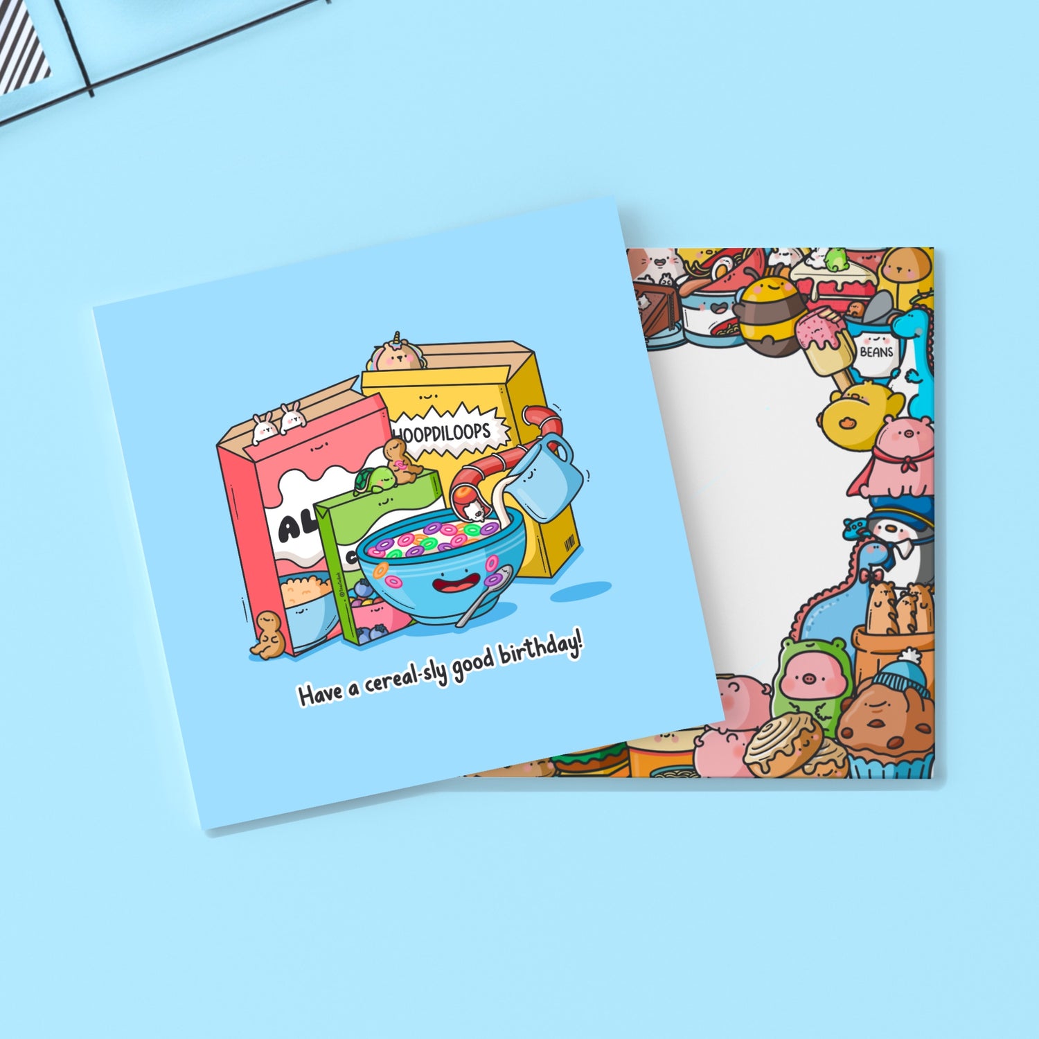 Cereal birthday card with Toastedink envelope
