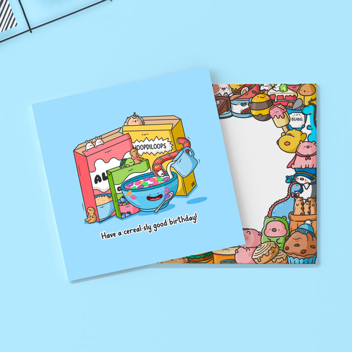 Cereal birthday card with Toastedink envelope