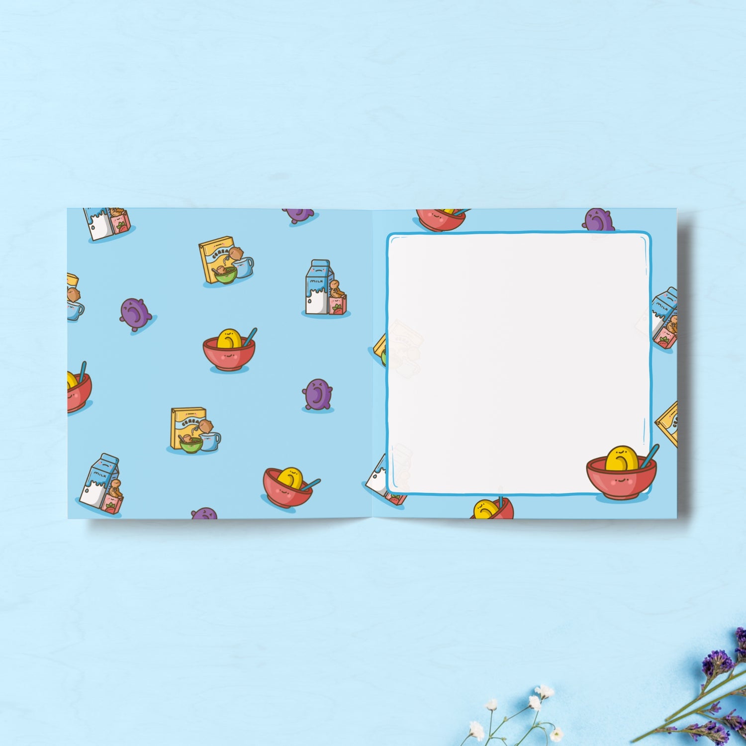 cereal print inside card