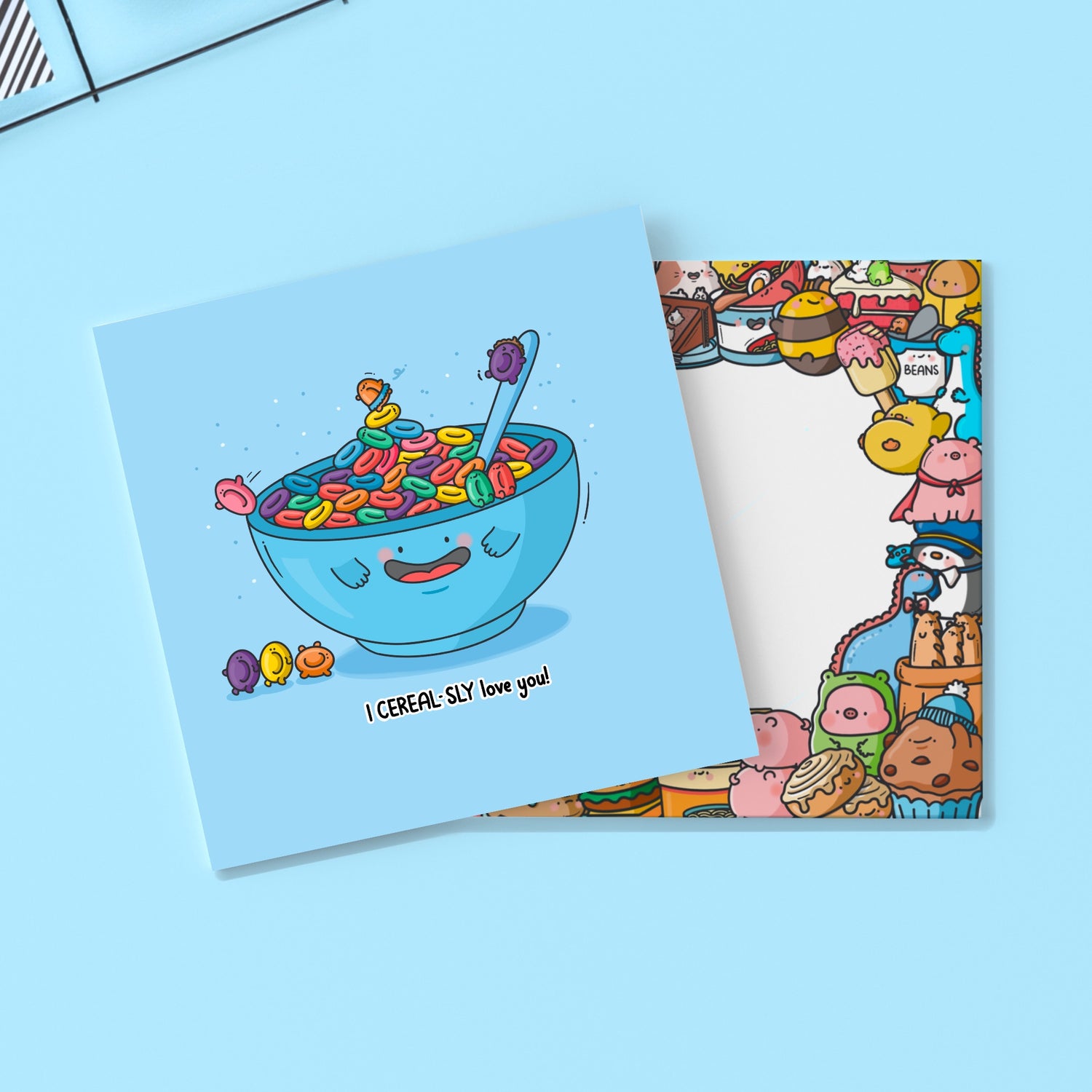 Cereal card with Toastedink envelope