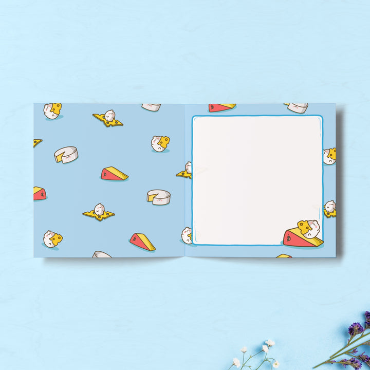 Cheese print inside card