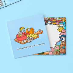 Cheese board birthday card with Toastedink envelope