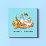 Cheese card on blue background