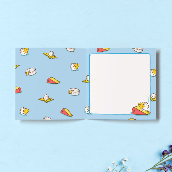 Cheese print inside card