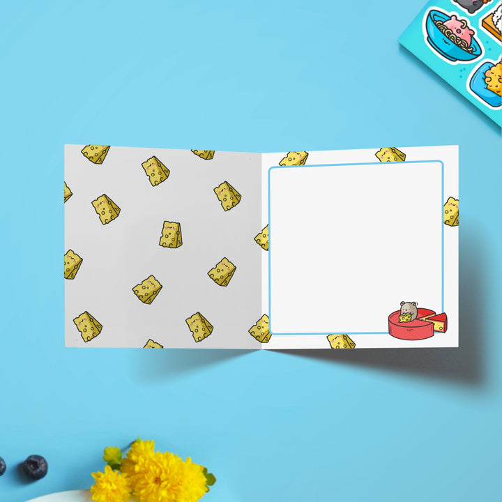 Cheese print inside card