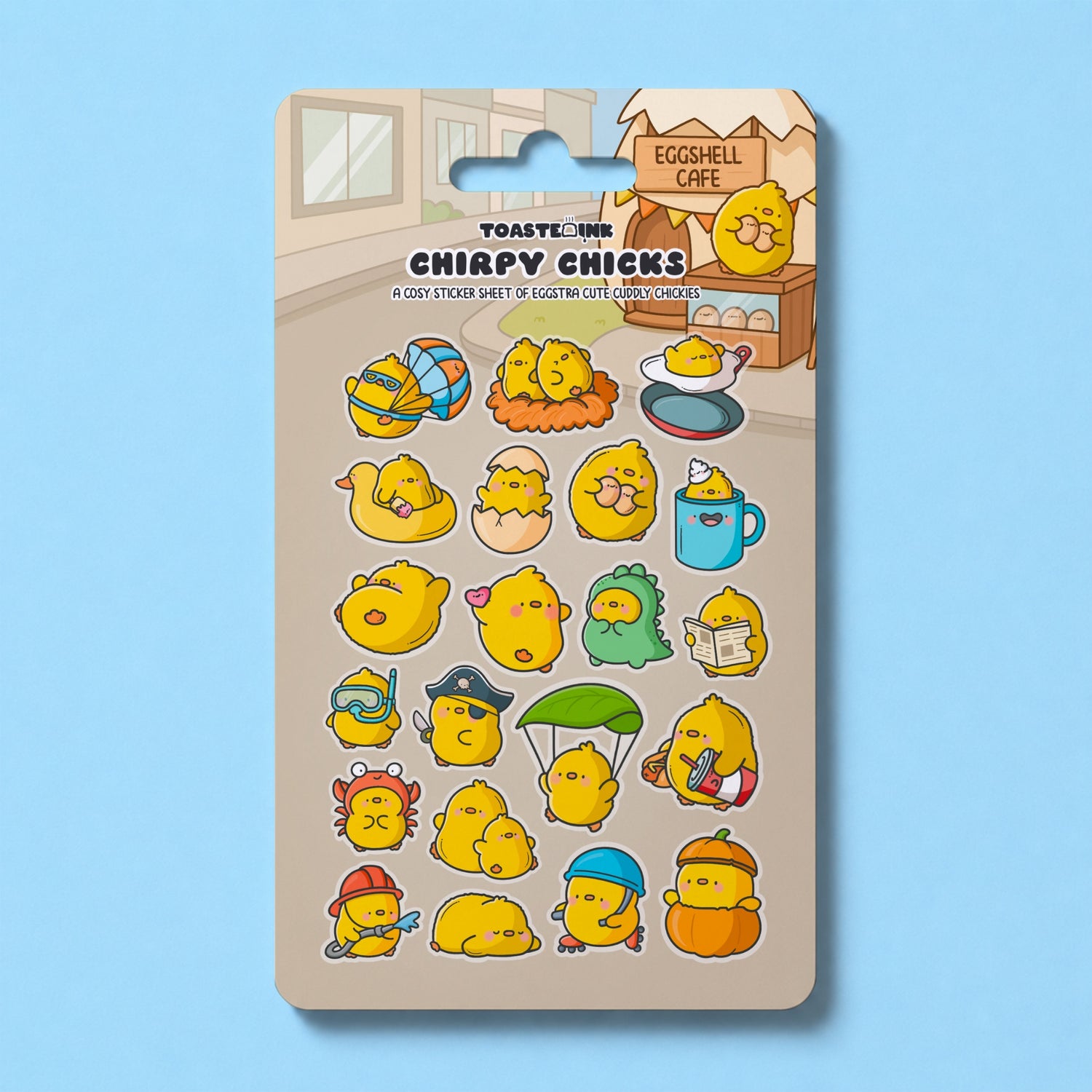 Chick sticker sheet featuring whimsical chick illustrations
