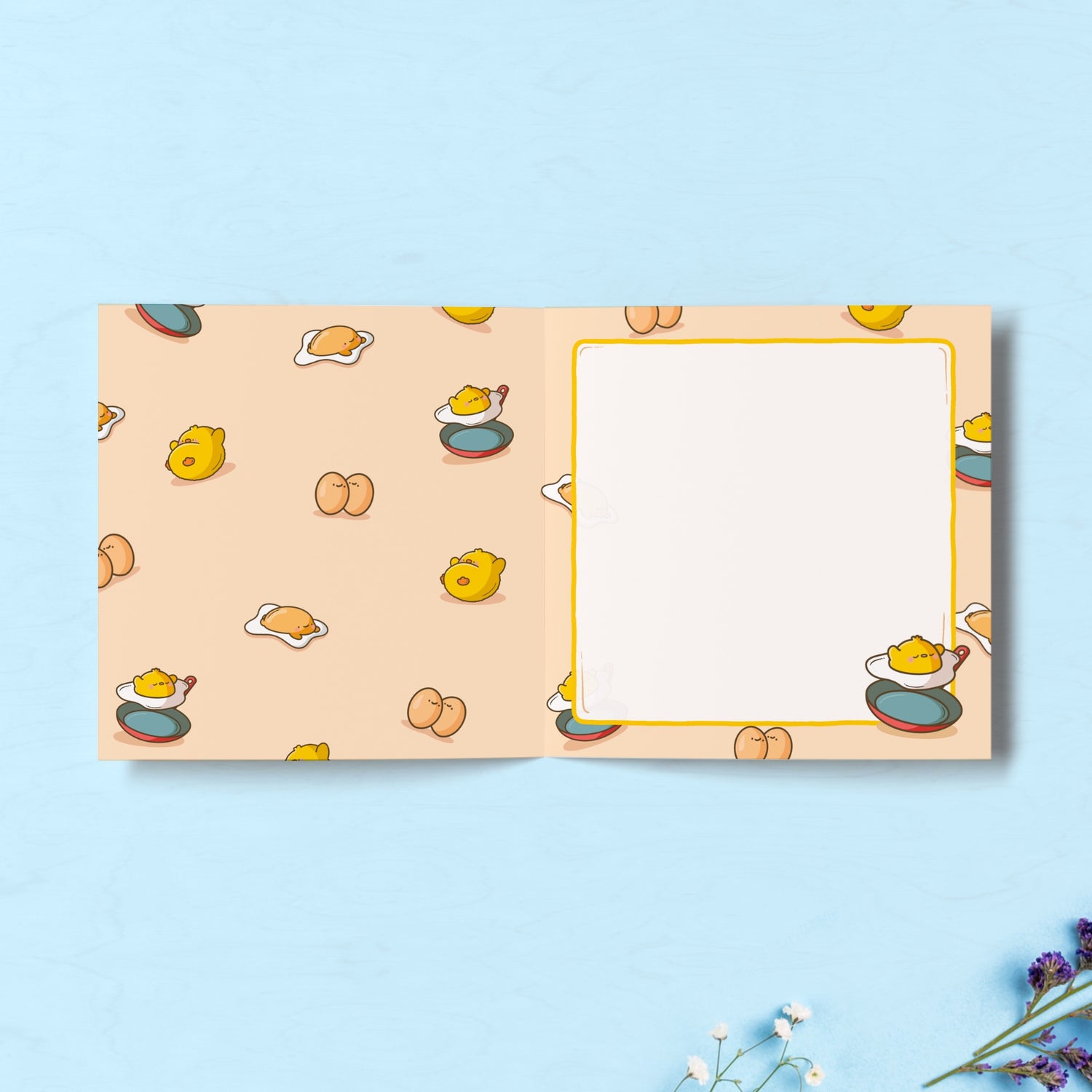 Chick print inside card