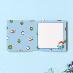 Christmas penguin print inside card