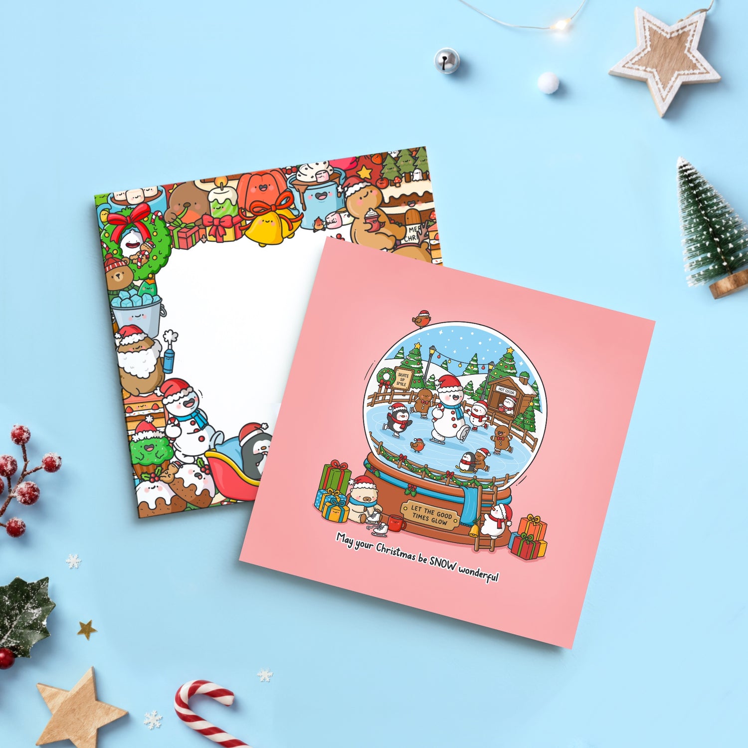 Christmas Snowglobe card with Toastedink Christmas envelope