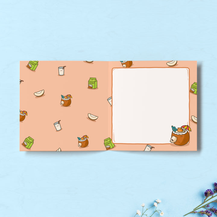 Coconut print inside card