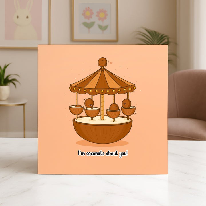 Coconut card on marble table