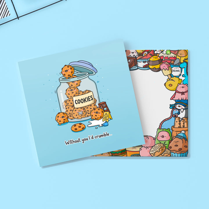Cookies card with Toastedink envelope on blue table