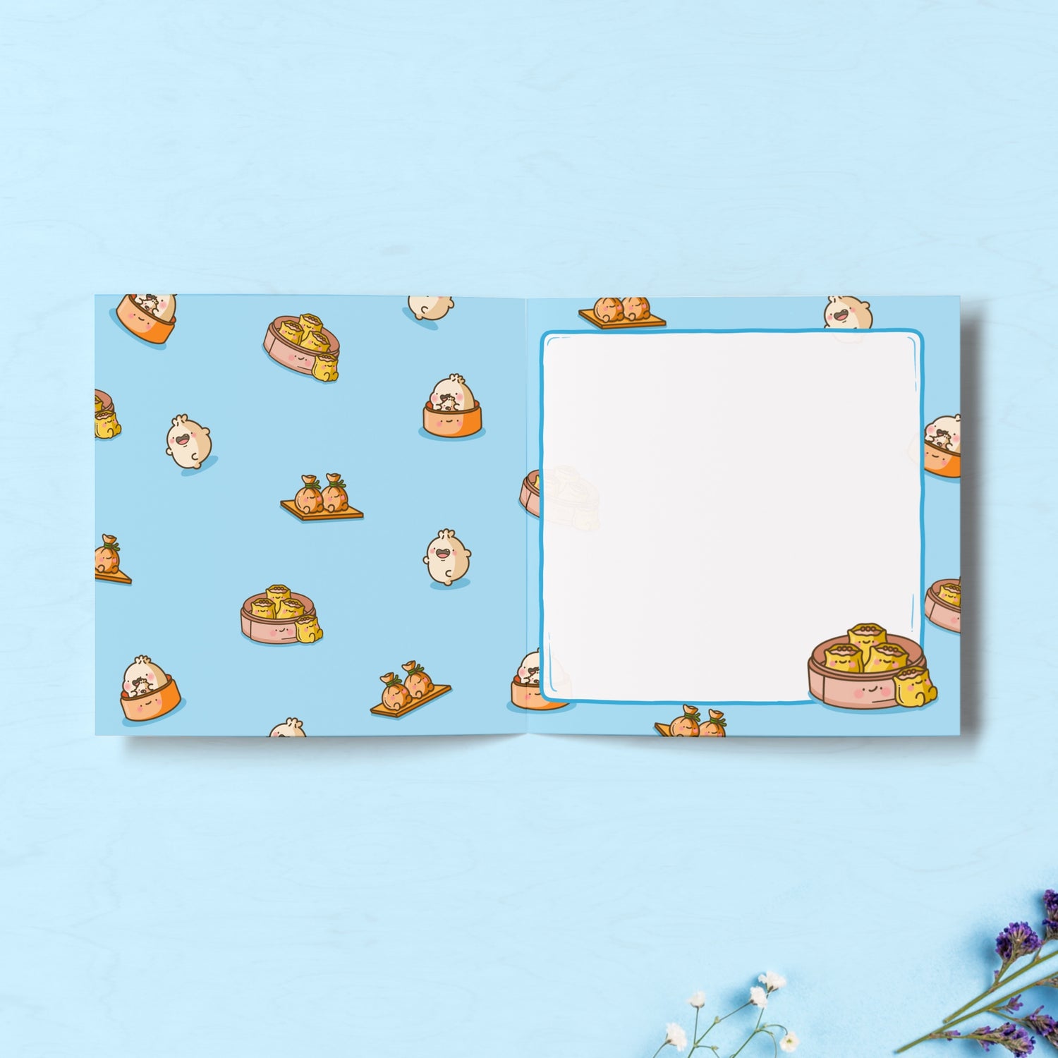 Dim sum print inside greetings card