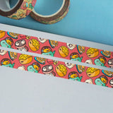 Dim sum washi tape on blue table
